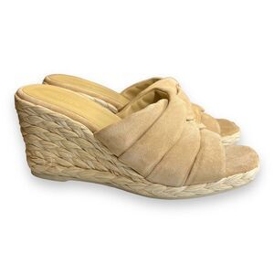 New Vince Gillian‎ Suede Wedge Sandals Size 8 in Blondie